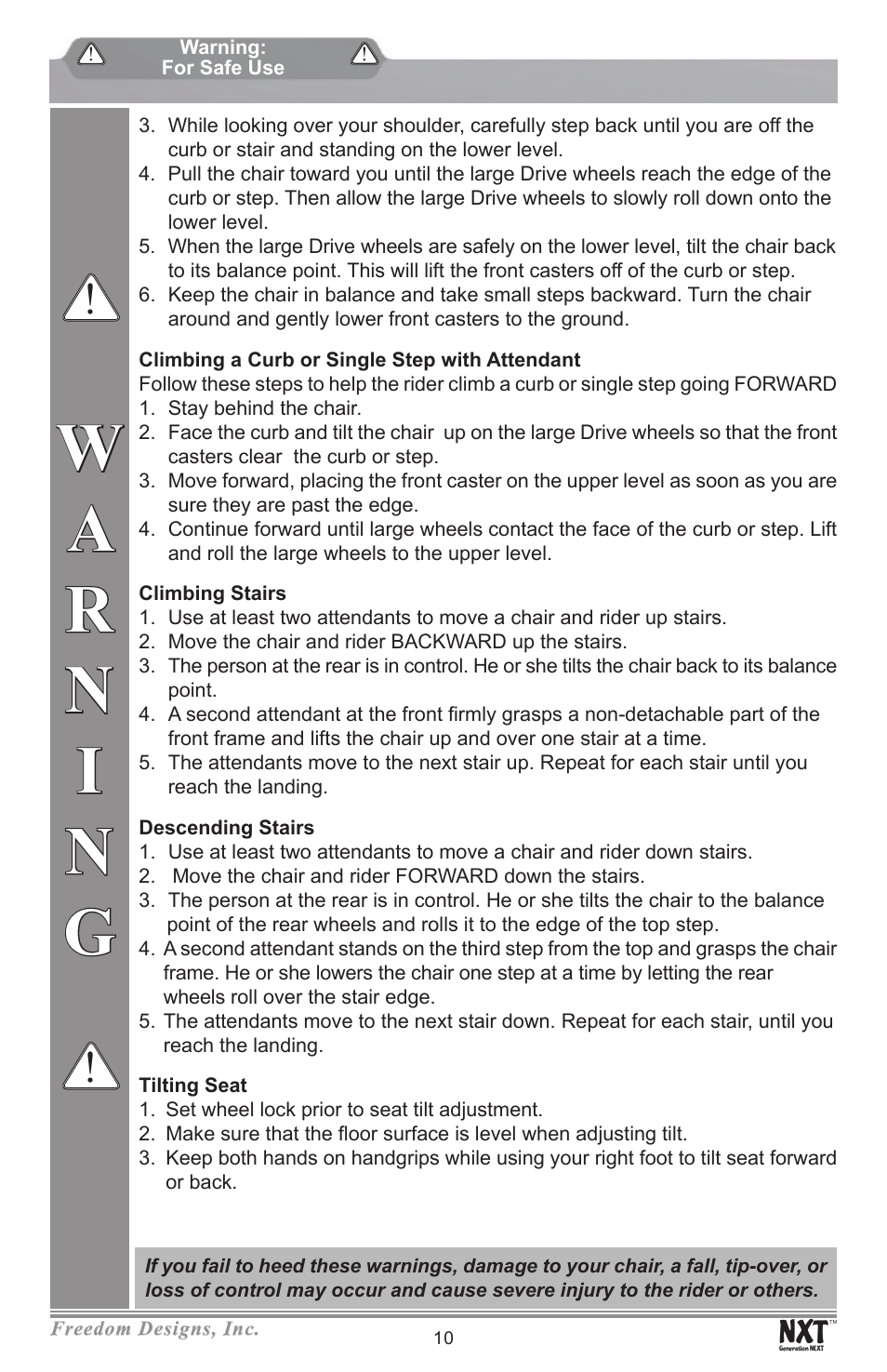 Freedom Designs Freedom NXT User Manual | Page 12 / 40