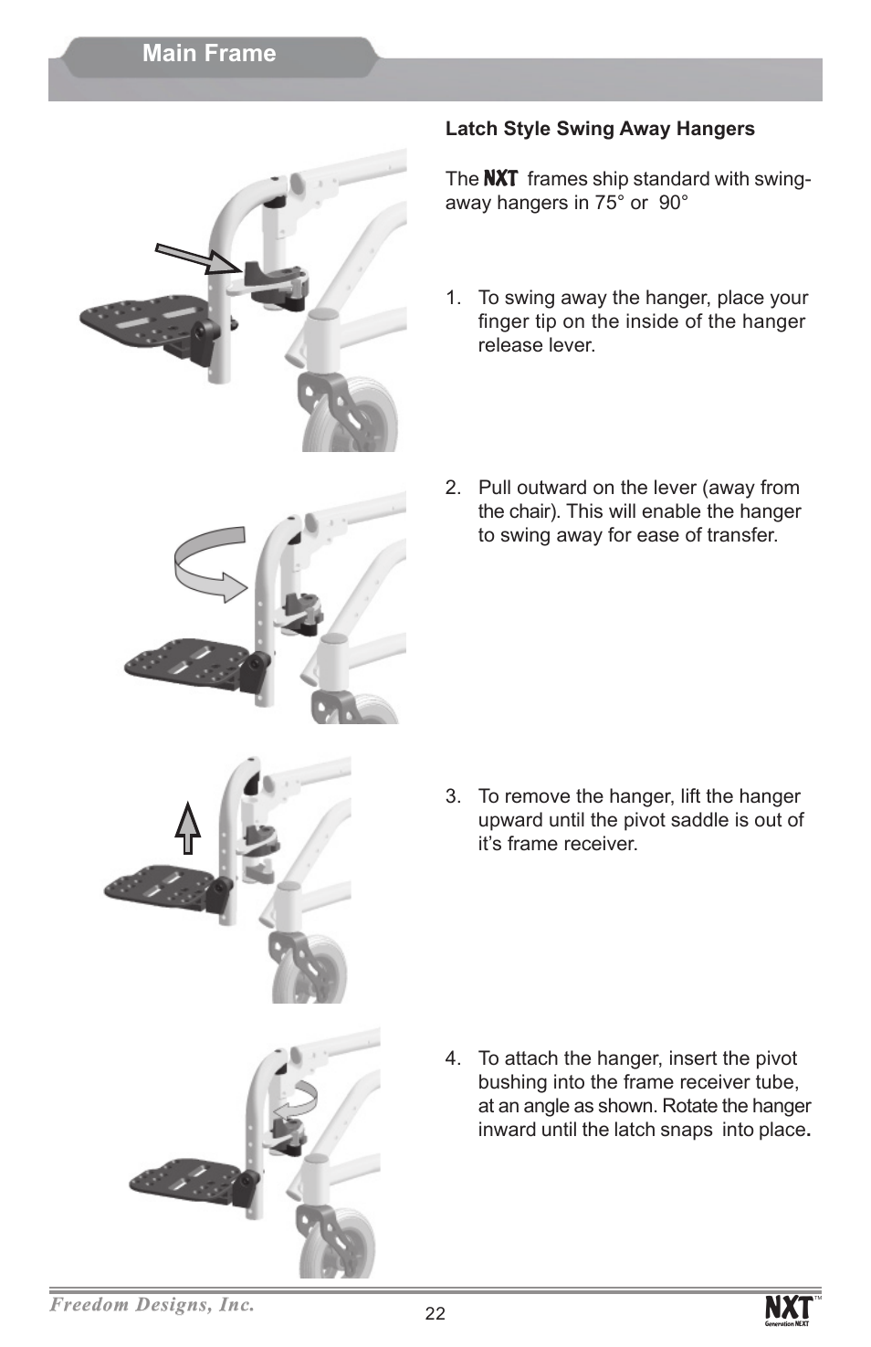 Main frame | Freedom Designs Freedom NXT User Manual | Page 24 / 40