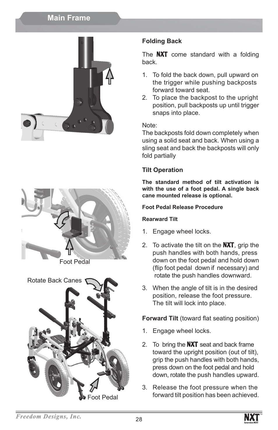 Main frame | Freedom Designs Freedom NXT User Manual | Page 30 / 40