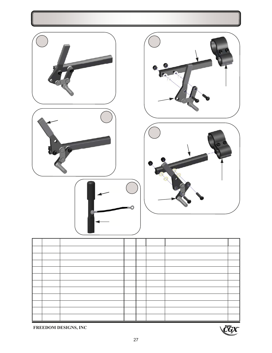 Wheel locks—lever style & accessories, Freedom designs, inc | Freedom Designs Freedom CGX User Manual | Page 29 / 32