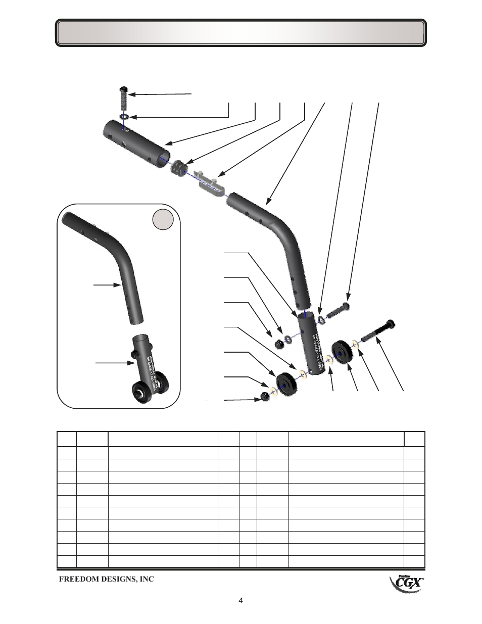 Anti-tip assemblies—flip up | Freedom Designs Freedom CGX User Manual | Page 6 / 32