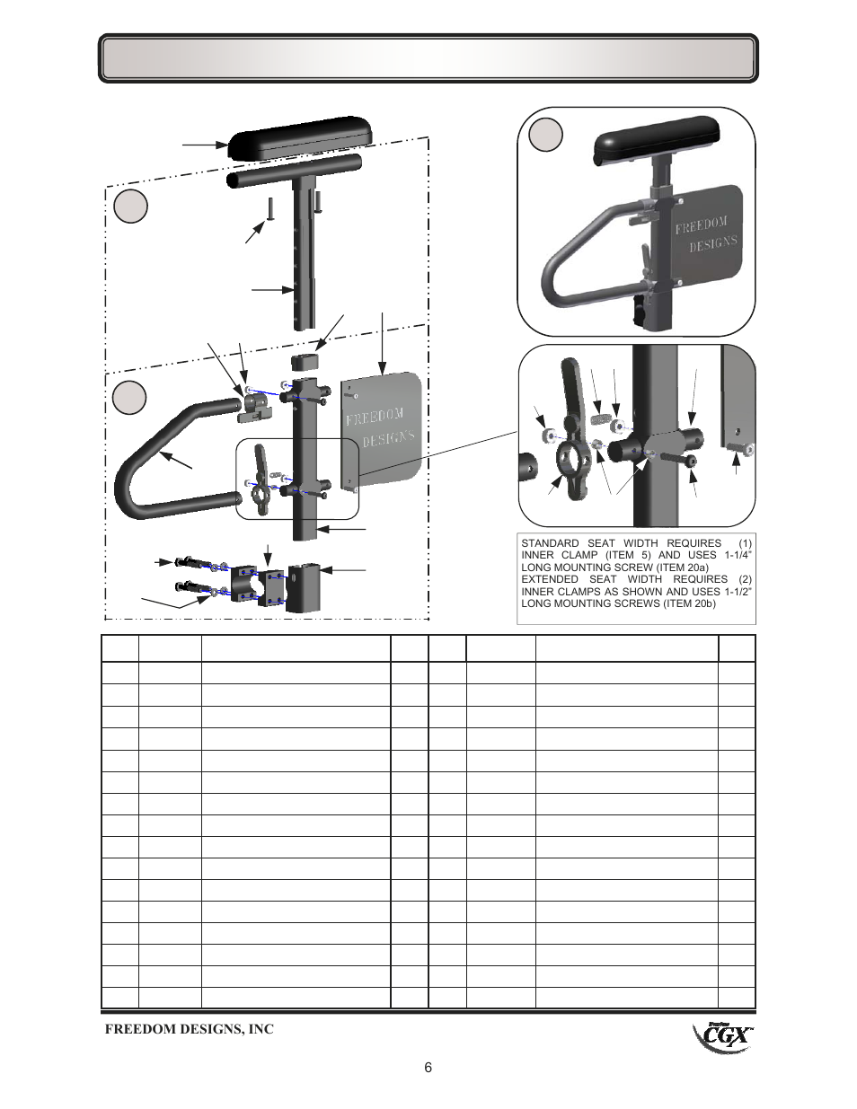 Armrest—adjustable height | Freedom Designs Freedom CGX User Manual | Page 8 / 32