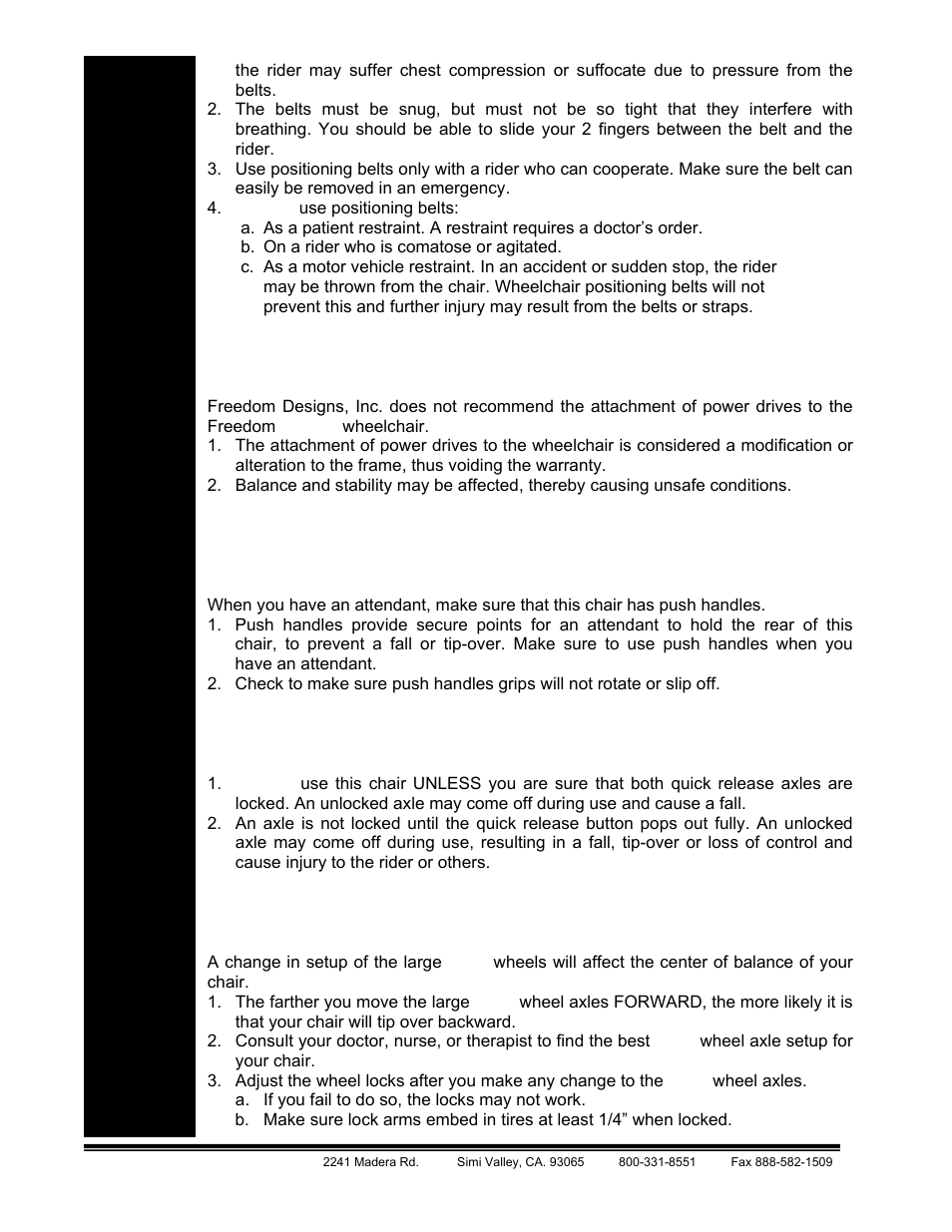 Freedom Designs Freedom CGX User Manual | Page 16 / 36