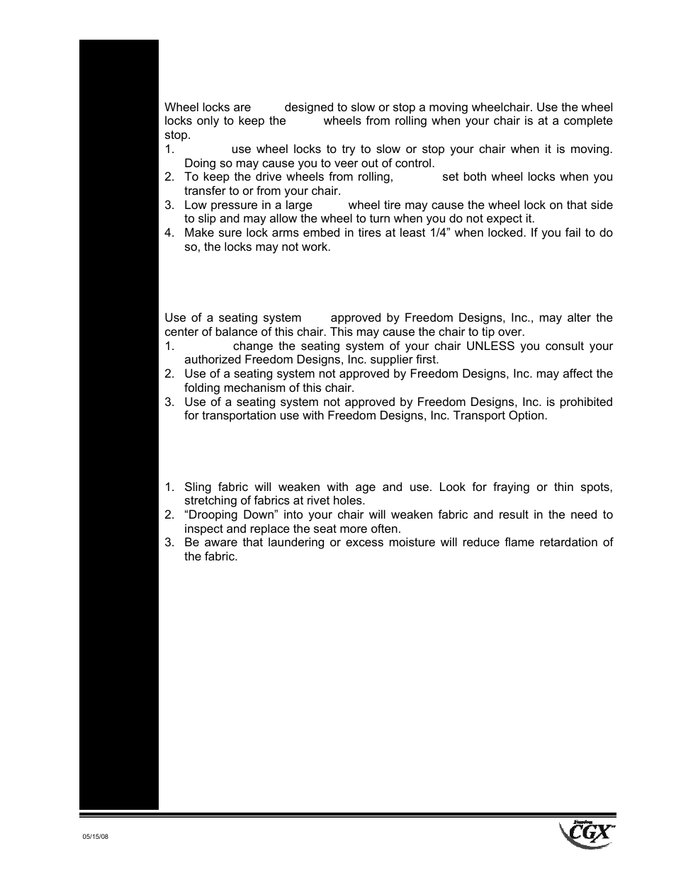 Freedom Designs Freedom CGX User Manual | Page 17 / 36