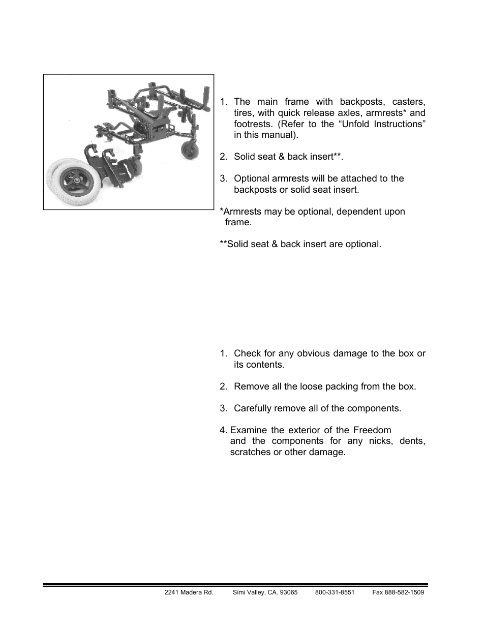 Freedom cgx, Initial inspection checklist | Freedom Designs Freedom CGX User Manual | Page 18 / 36