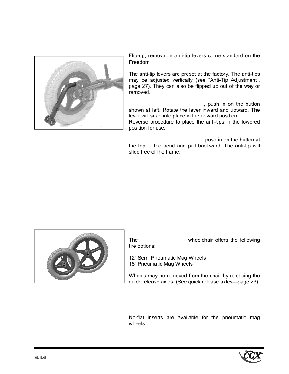 Main frame | Freedom Designs Freedom CGX User Manual | Page 23 / 36