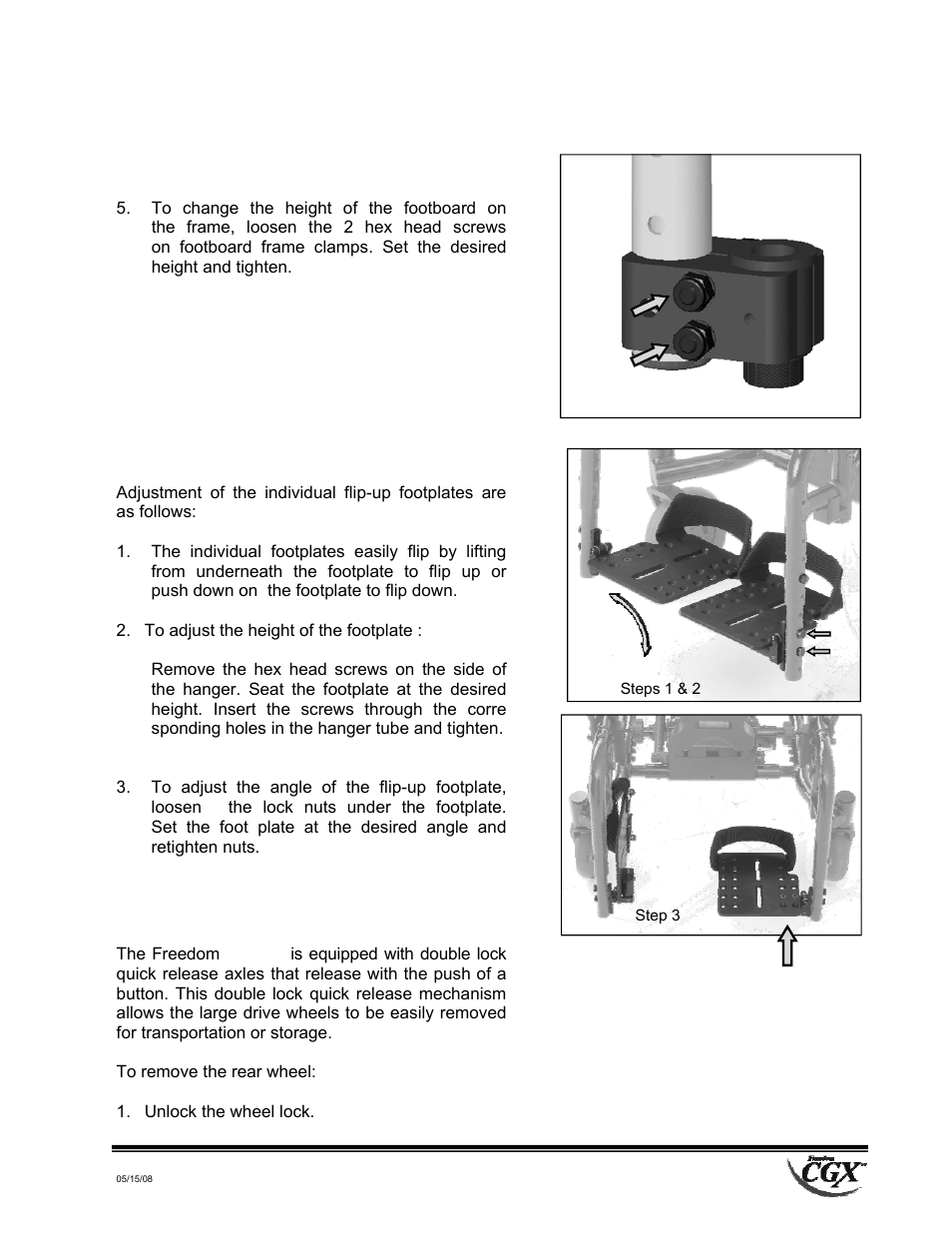 Main frame | Freedom Designs Freedom CGX User Manual | Page 25 / 36