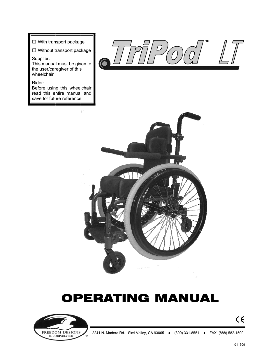 Freedom Designs TriPod LT User Manual | 36 pages