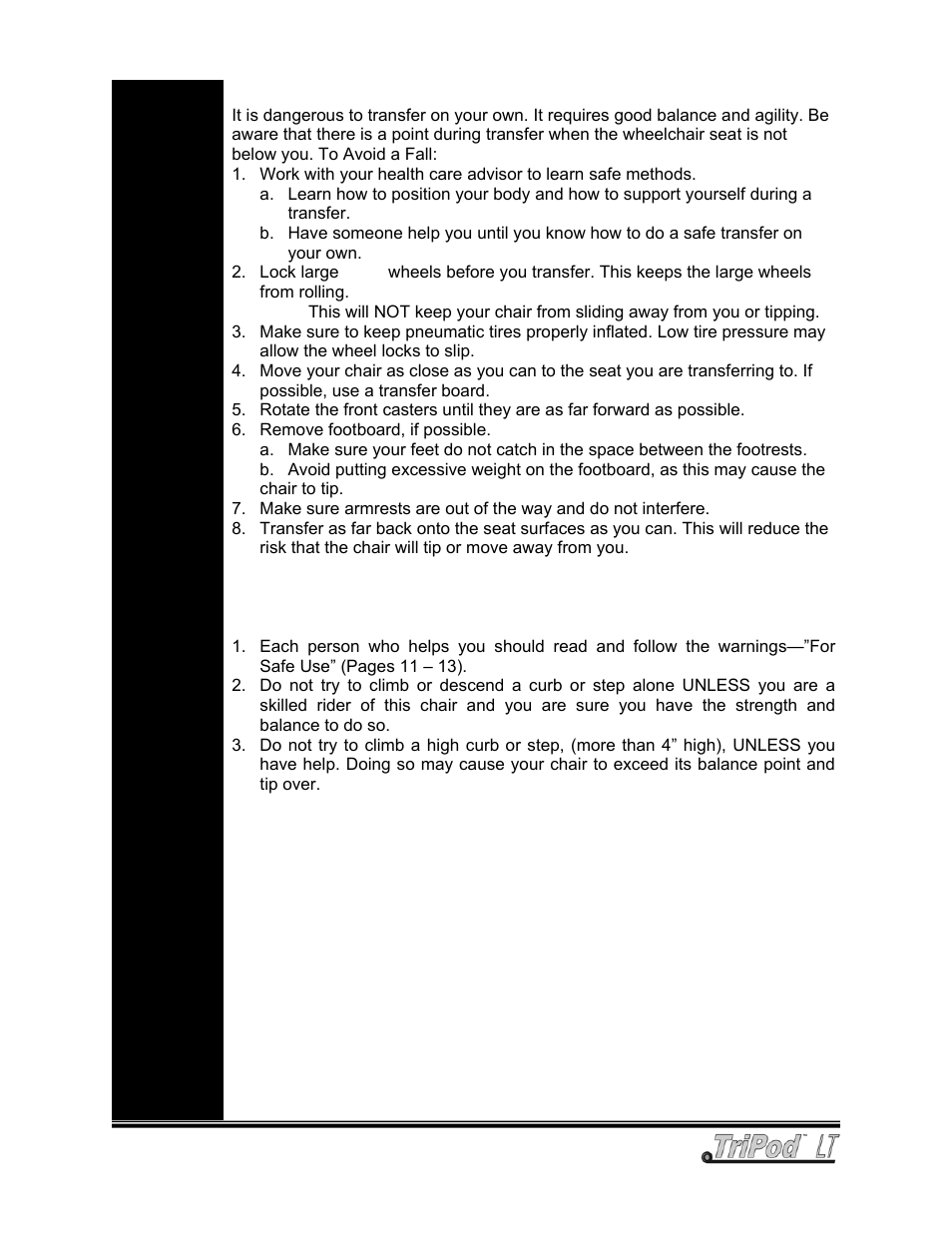 Freedom Designs TriPod LT User Manual | Page 11 / 36