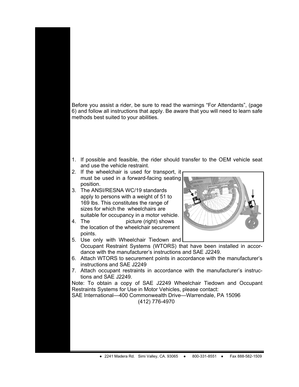 Warning: for safe use | Freedom Designs TriPod LT User Manual | Page 12 / 36