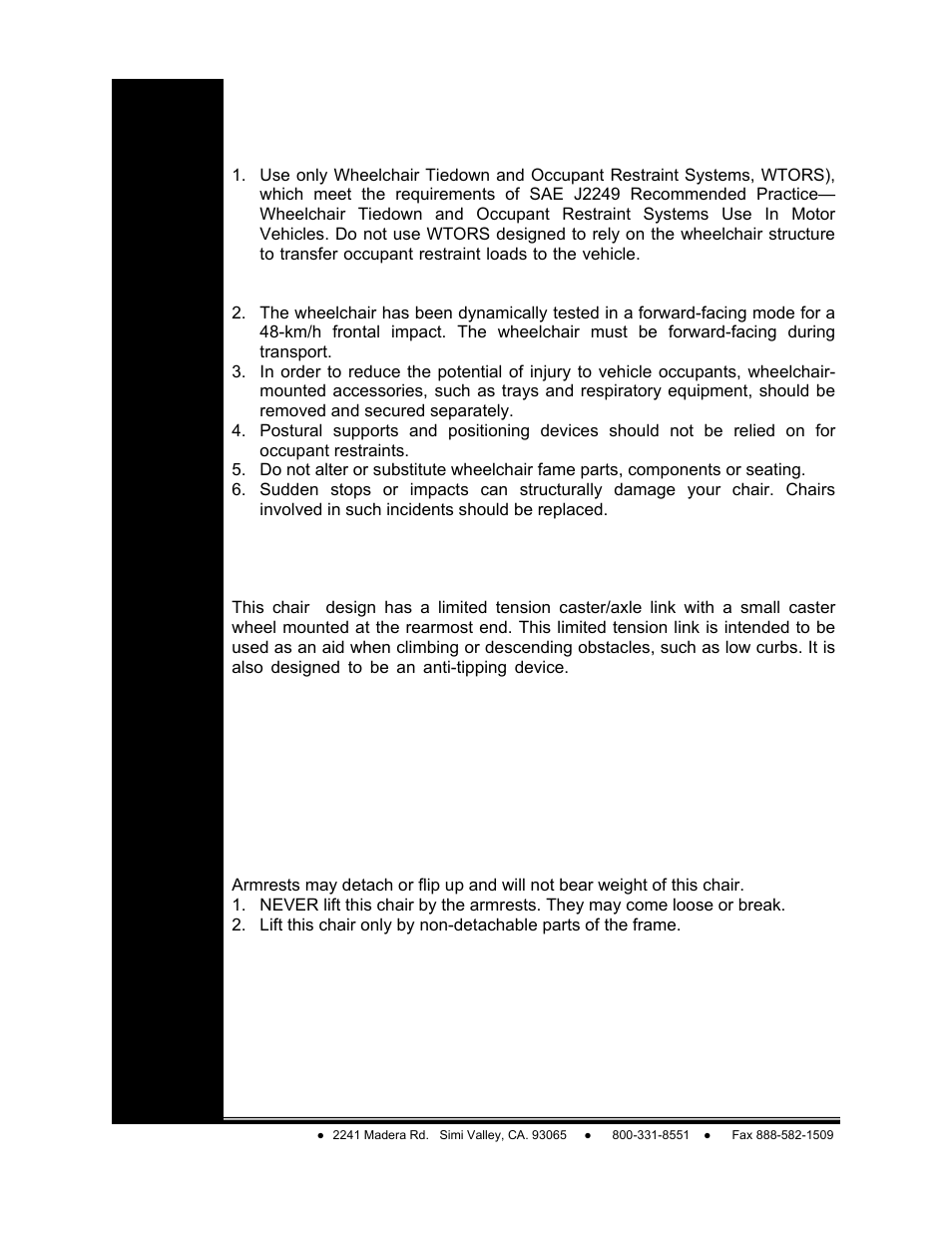 Warning, Components & options | Freedom Designs TriPod LT User Manual | Page 14 / 36