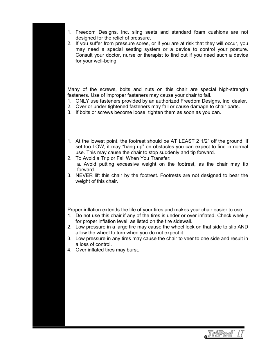 Freedom Designs TriPod LT User Manual | Page 15 / 36