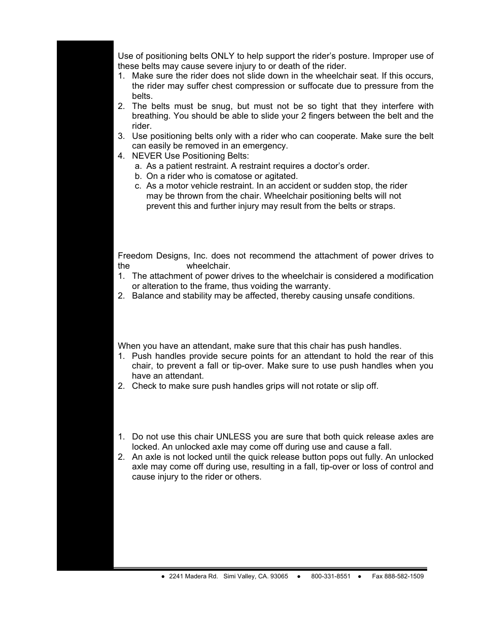 Freedom Designs TriPod LT User Manual | Page 16 / 36