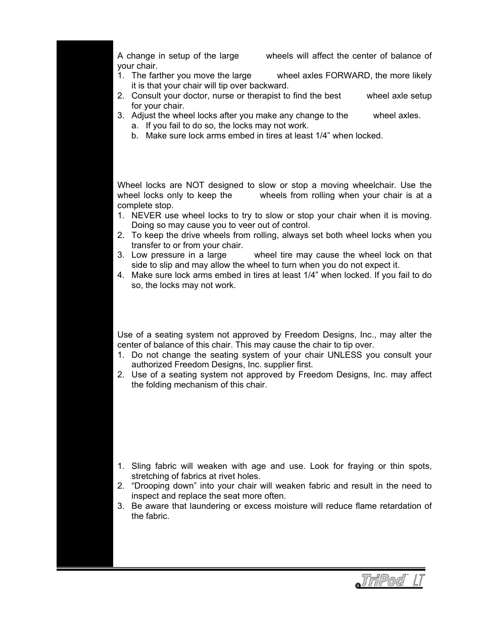 Freedom Designs TriPod LT User Manual | Page 17 / 36