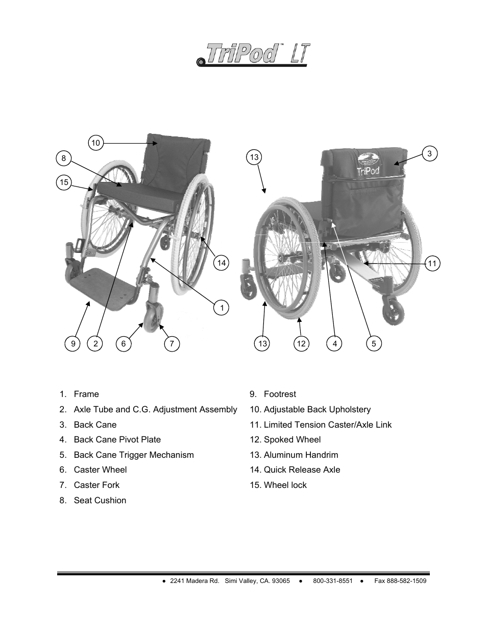 Features | Freedom Designs TriPod LT User Manual | Page 20 / 36