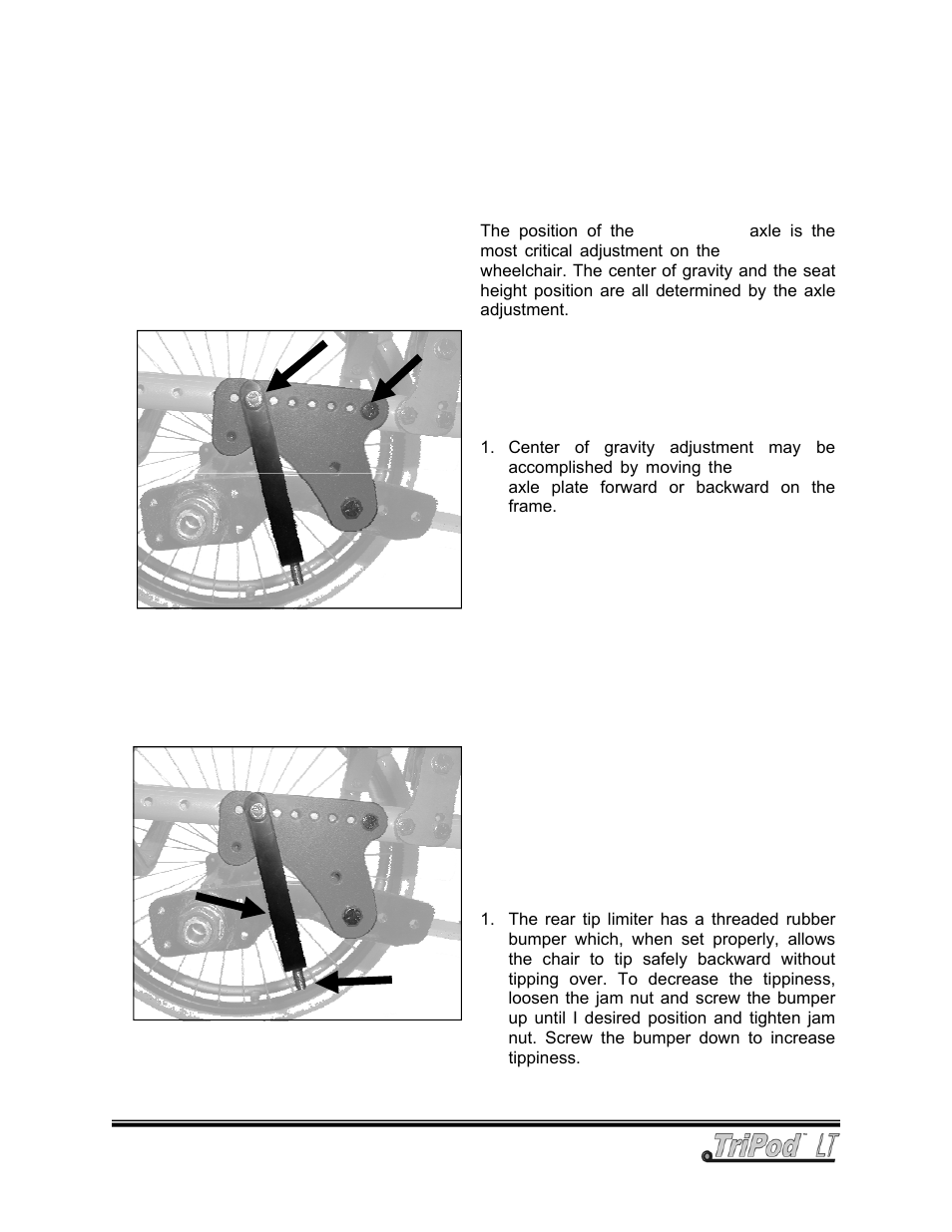 Adjustments, Continued) | Freedom Designs TriPod LT User Manual | Page 31 / 36