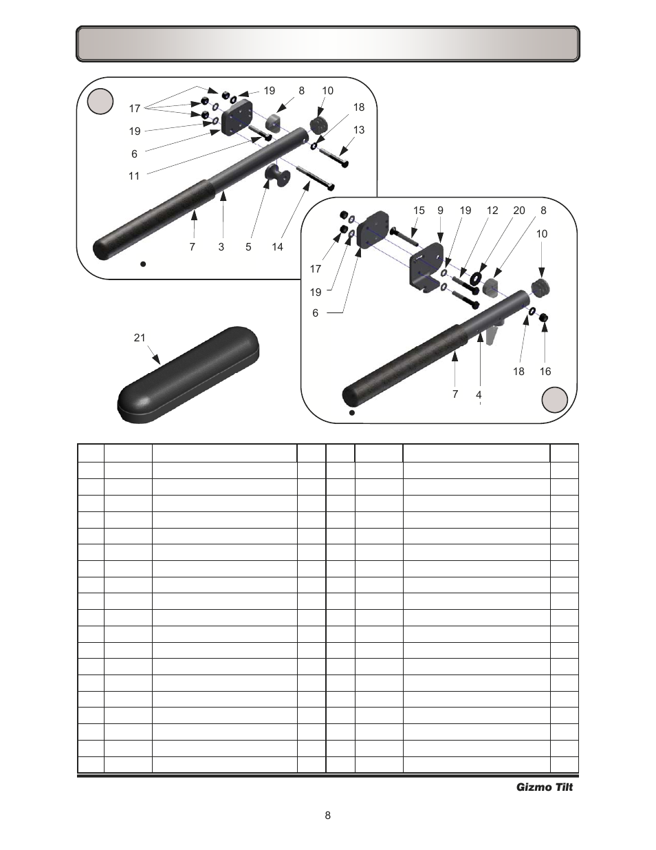 Armrests—flip back, 1● flip back, Locking flip back | Freedom Designs Gizmo Tilt in Space User Manual | Page 10 / 48