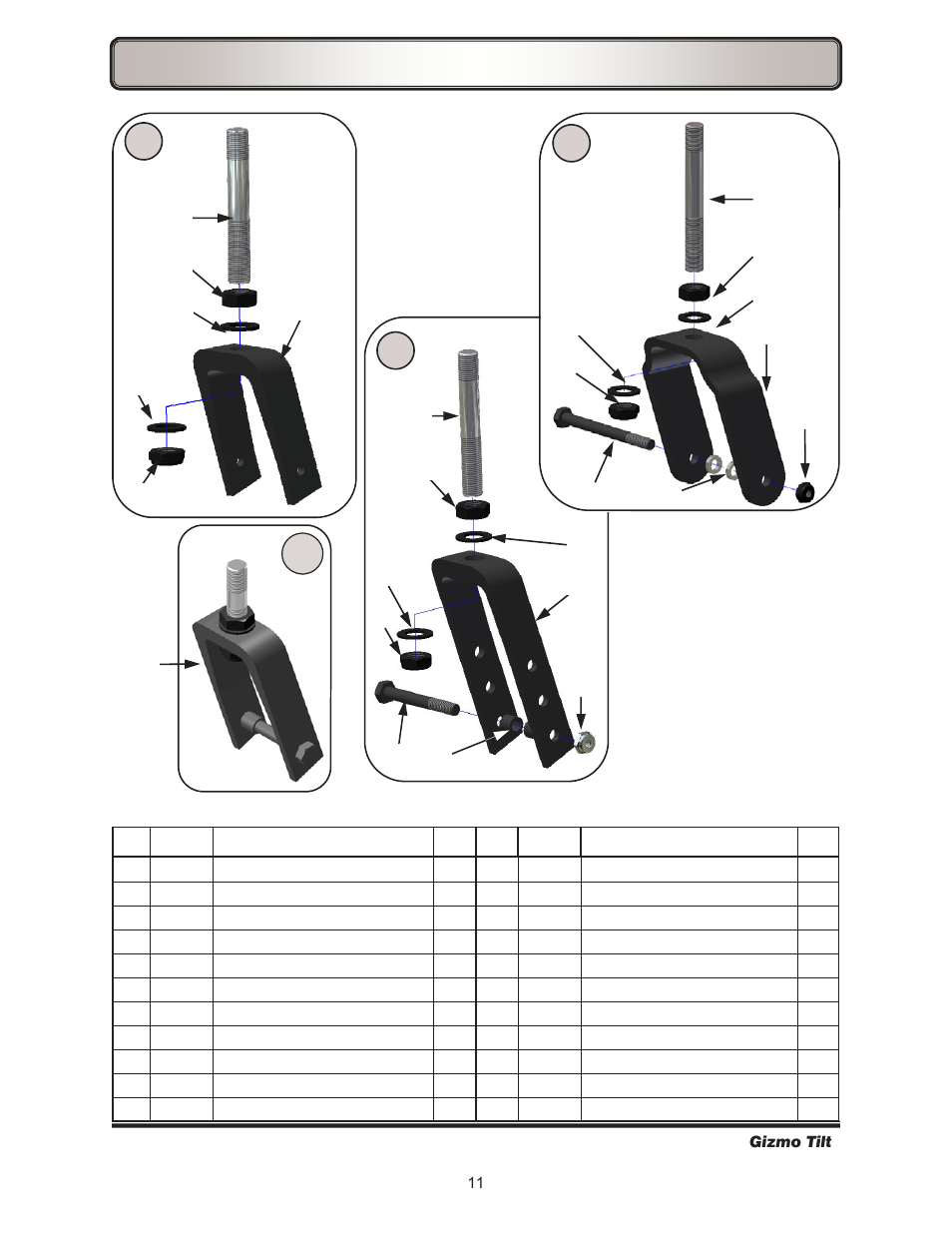 Caster components—forks | Freedom Designs Gizmo Tilt in Space User Manual | Page 13 / 48