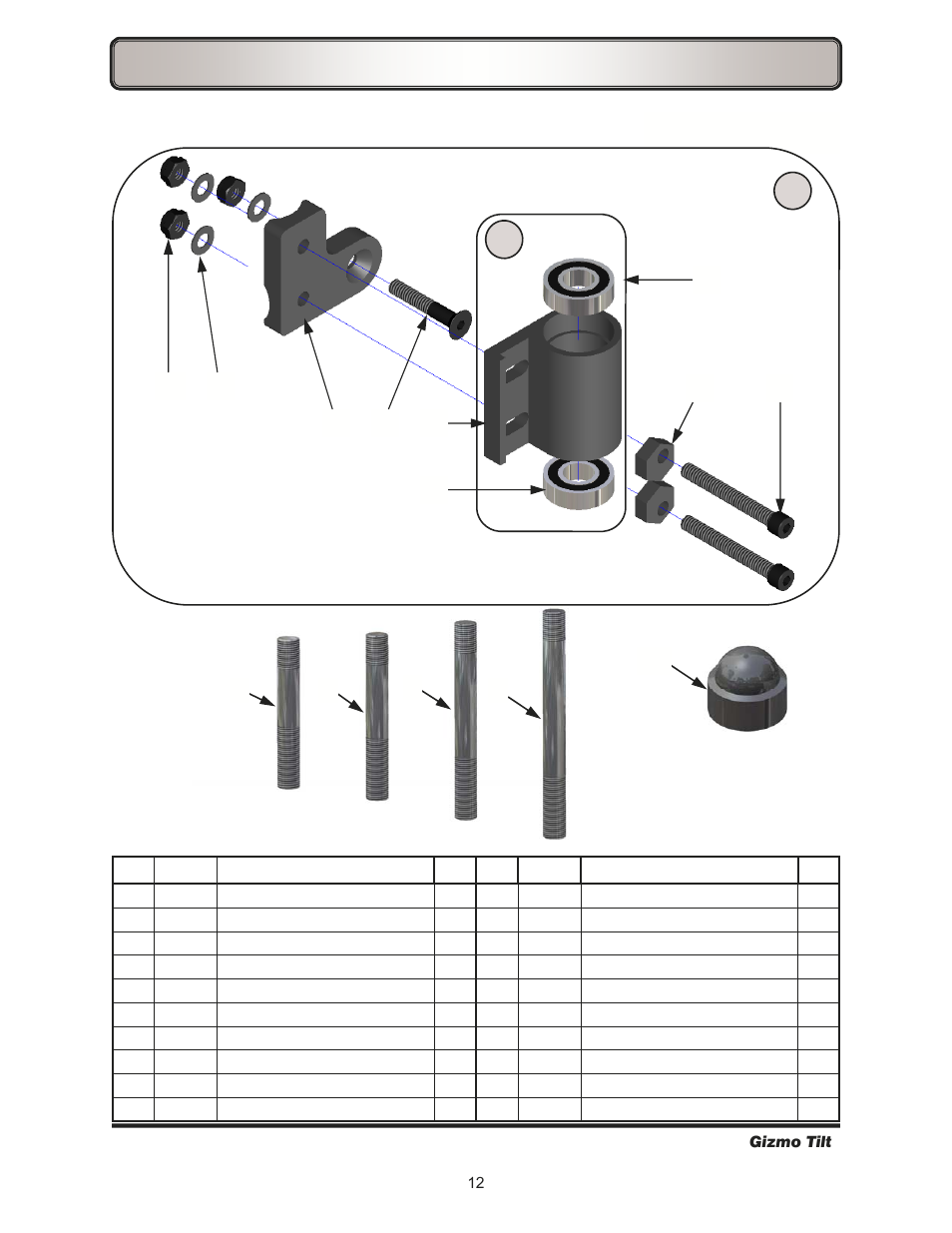 Caster parts, Caster components—mounting | Freedom Designs Gizmo Tilt in Space User Manual | Page 14 / 48