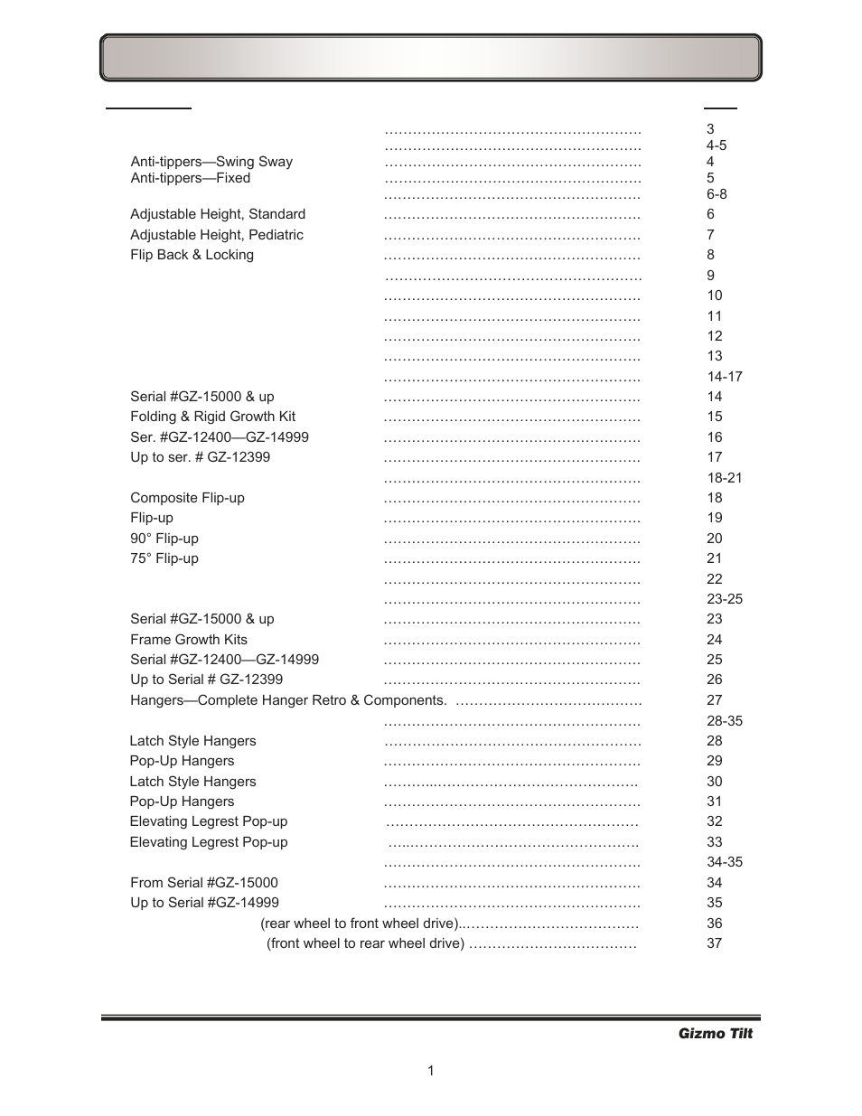 Freedom Designs Gizmo Tilt in Space User Manual | Page 3 / 48