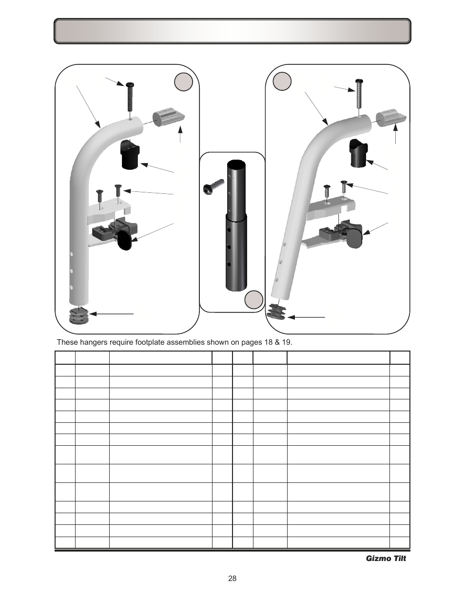 Hangers—latch style | Freedom Designs Gizmo Tilt in Space User Manual | Page 30 / 48