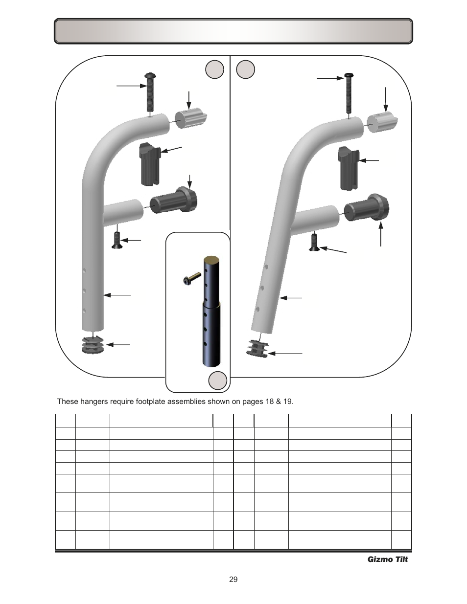 Hangers—pop up | Freedom Designs Gizmo Tilt in Space User Manual | Page 31 / 48