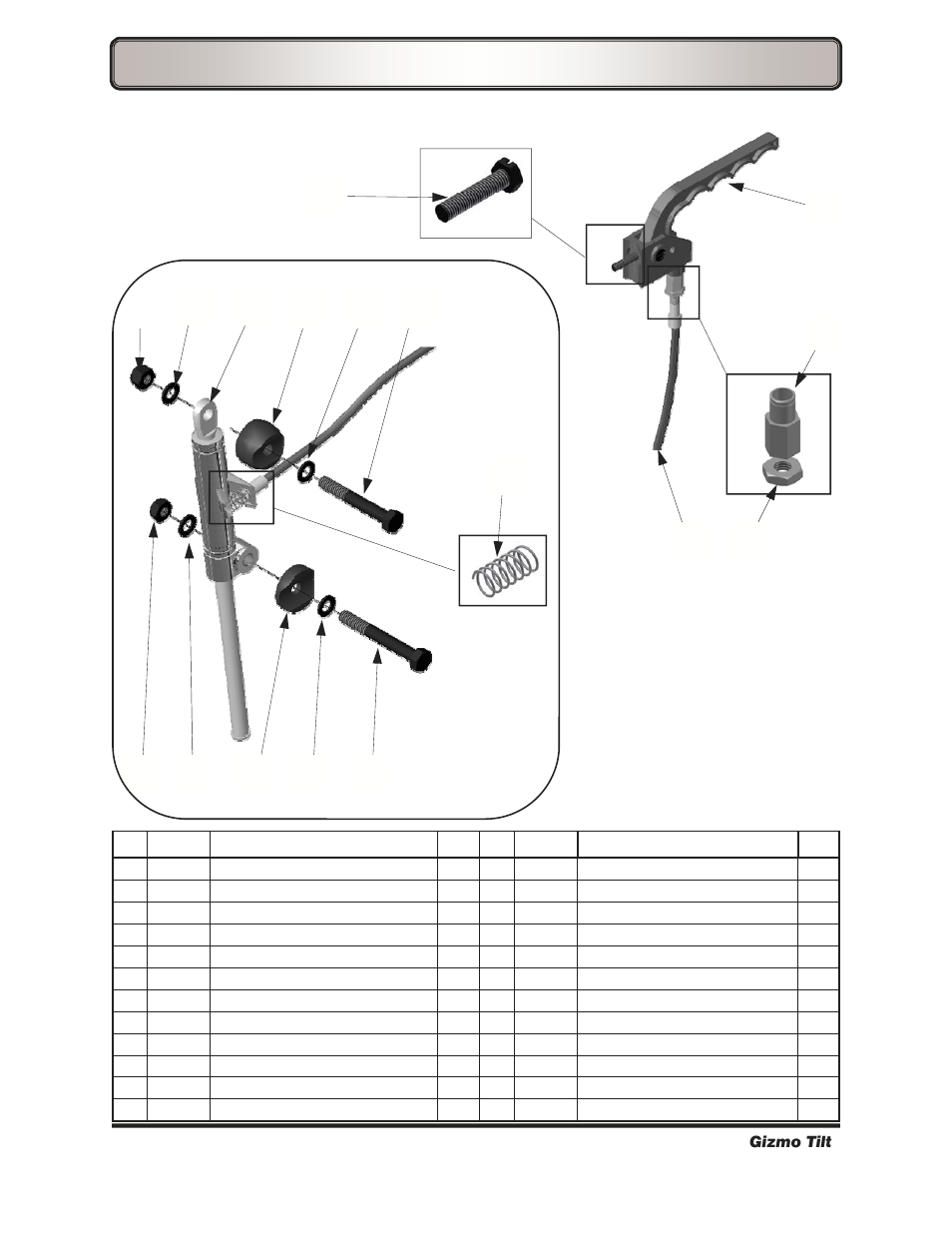 Tilt mechanism | Freedom Designs Gizmo Tilt in Space User Manual | Page 36 / 48