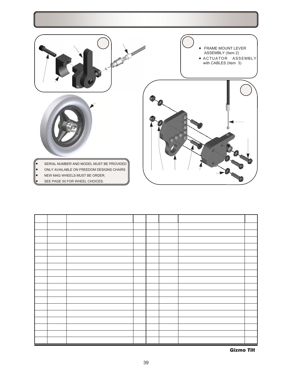 Hub lock, 39 freedom designs, inc. gizmo tilt | Freedom Designs Gizmo Tilt in Space User Manual | Page 41 / 48