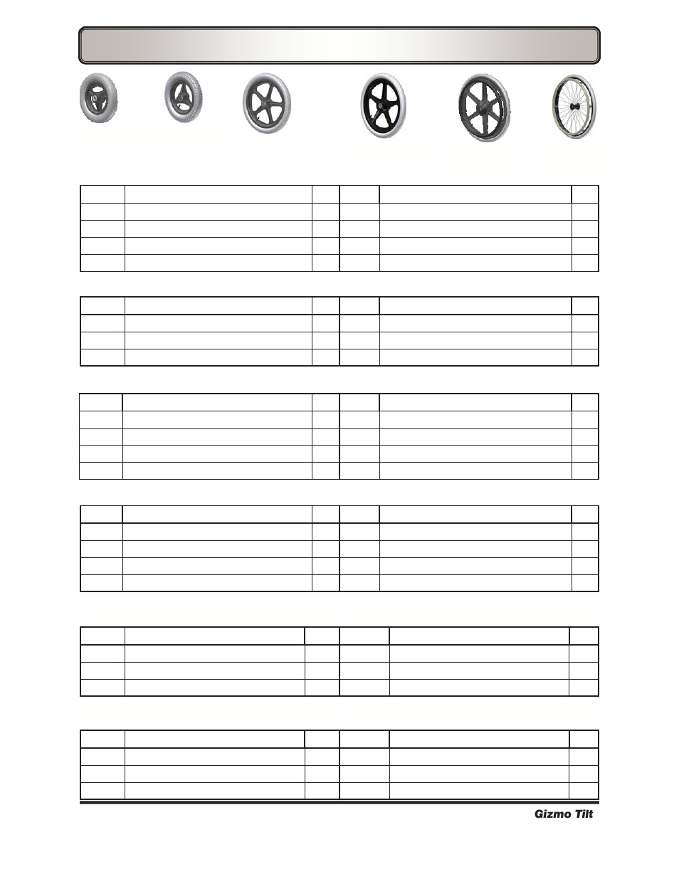 Wheels—assemblies | Freedom Designs Gizmo Tilt in Space User Manual | Page 43 / 48