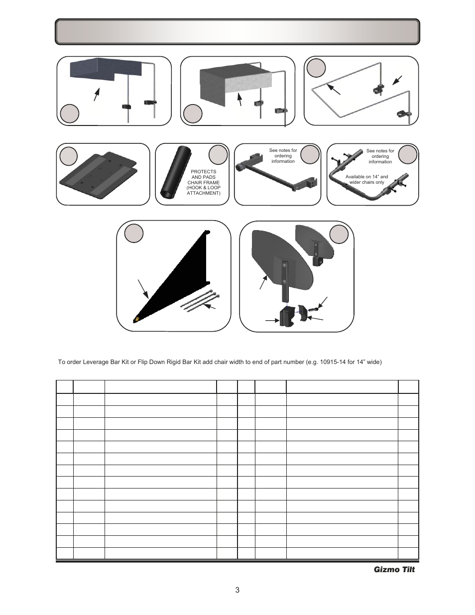 Accessories | Freedom Designs Gizmo Tilt in Space User Manual | Page 5 / 48