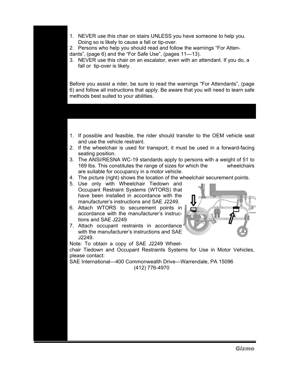 Warning: for safe use | Freedom Designs Gizmo Tilt in Space User Manual | Page 13 / 44