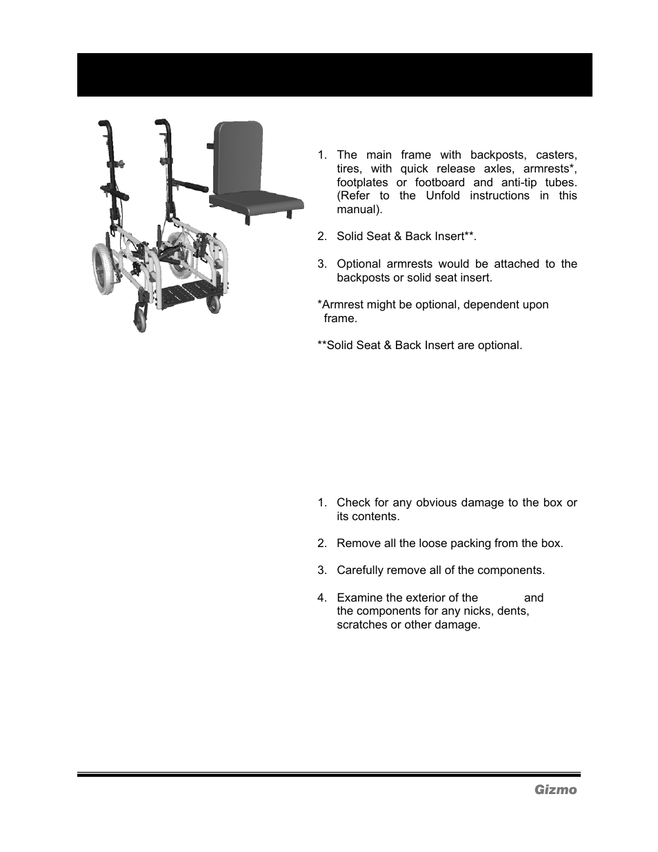 Initial inspection checklist | Freedom Designs Gizmo Tilt in Space User Manual | Page 19 / 44