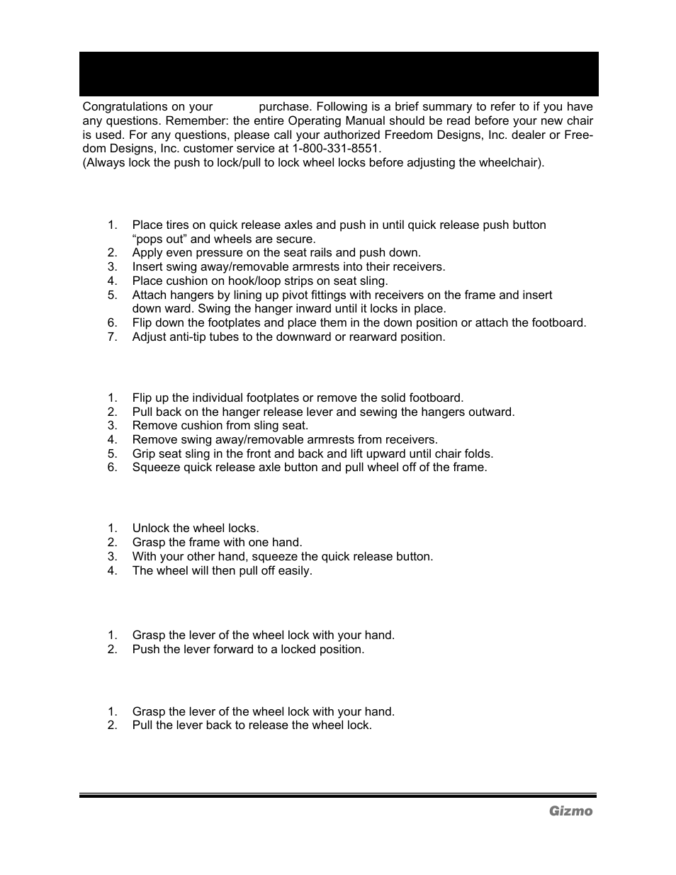 Summary | Freedom Designs Gizmo Tilt in Space User Manual | Page 43 / 44