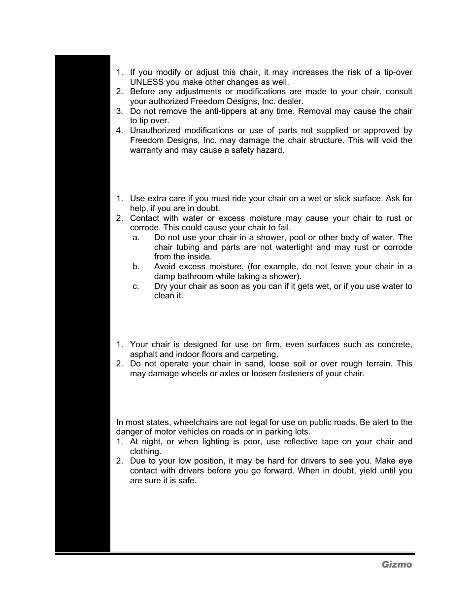 Freedom Designs Gizmo Tilt in Space User Manual | Page 7 / 44