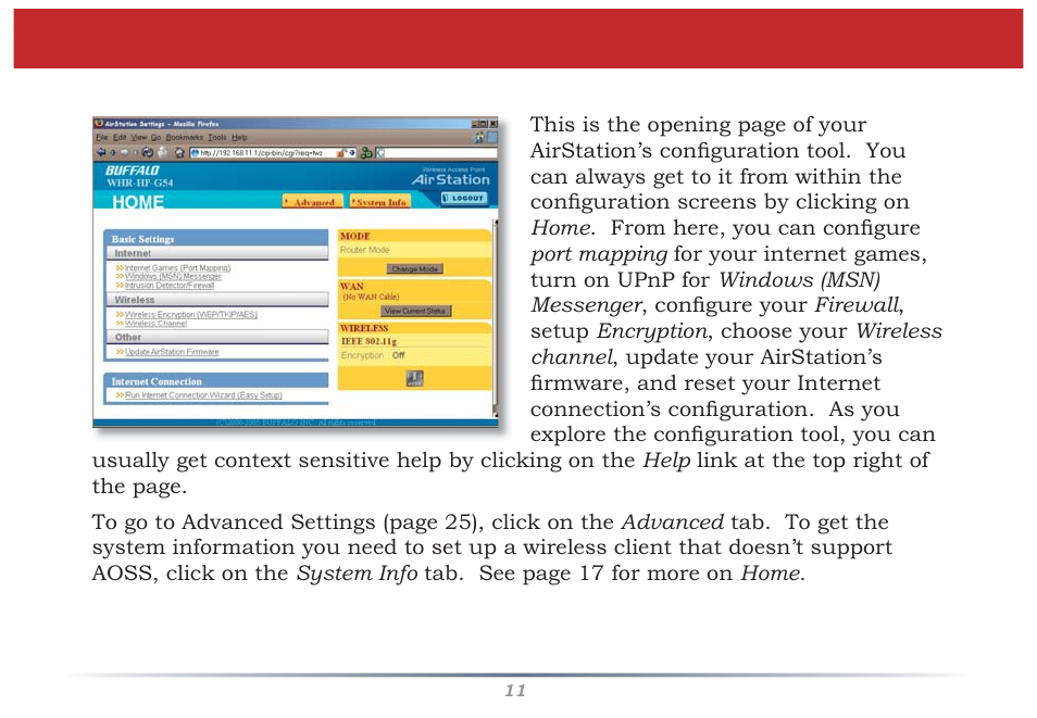 Home | Buffalo Technology WZR-G300N User Manual | Page 11 / 89
