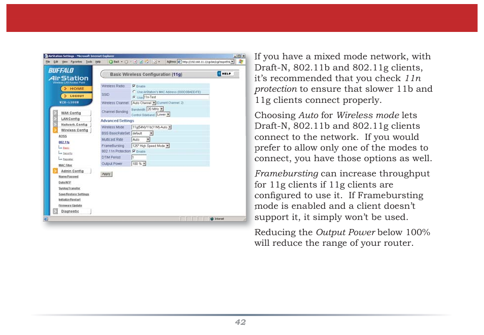 11g (basic) | Buffalo Technology WZR-G300N User Manual | Page 42 / 89