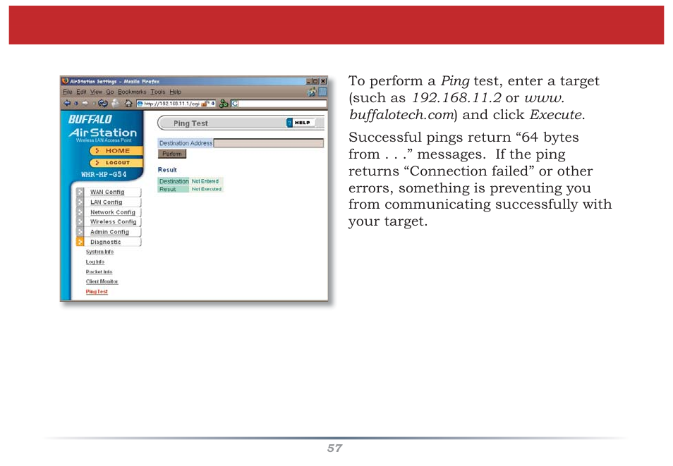 Ping test | Buffalo Technology WZR-G300N User Manual | Page 57 / 89