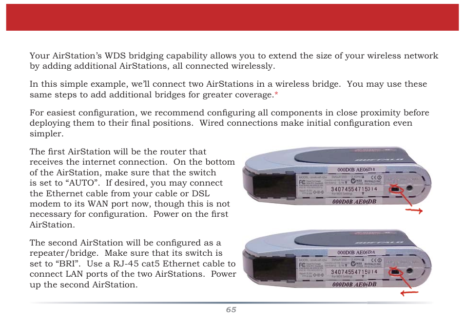 Confi guring a wds bridge | Buffalo Technology WZR-G300N User Manual | Page 65 / 89
