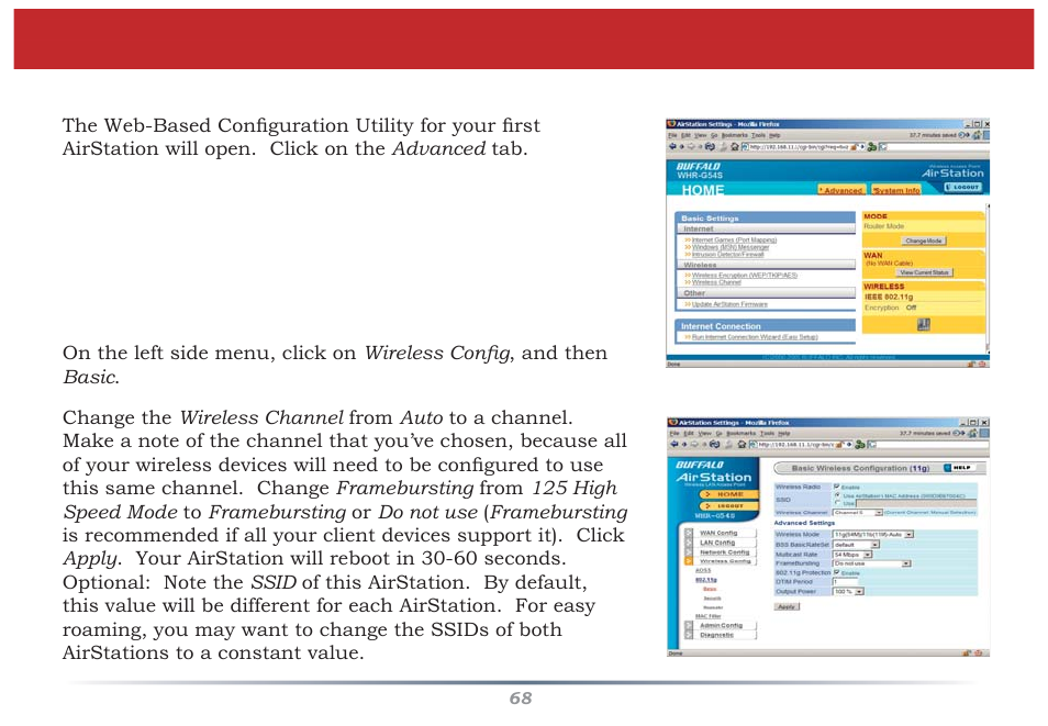 Confi guring a wds bridge | Buffalo Technology WZR-G300N User Manual | Page 68 / 89