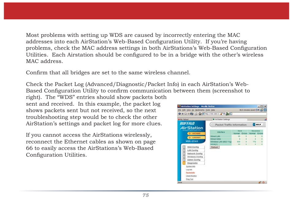 Troubleshooting wds | Buffalo Technology WZR-G300N User Manual | Page 75 / 89