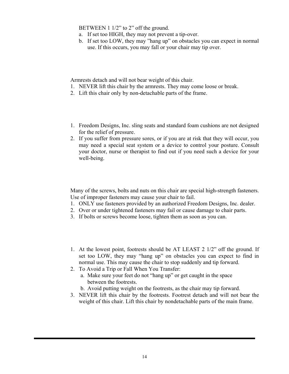 Freedom designs, inc | Freedom Designs Freedom SP3 User Manual | Page 16 / 48