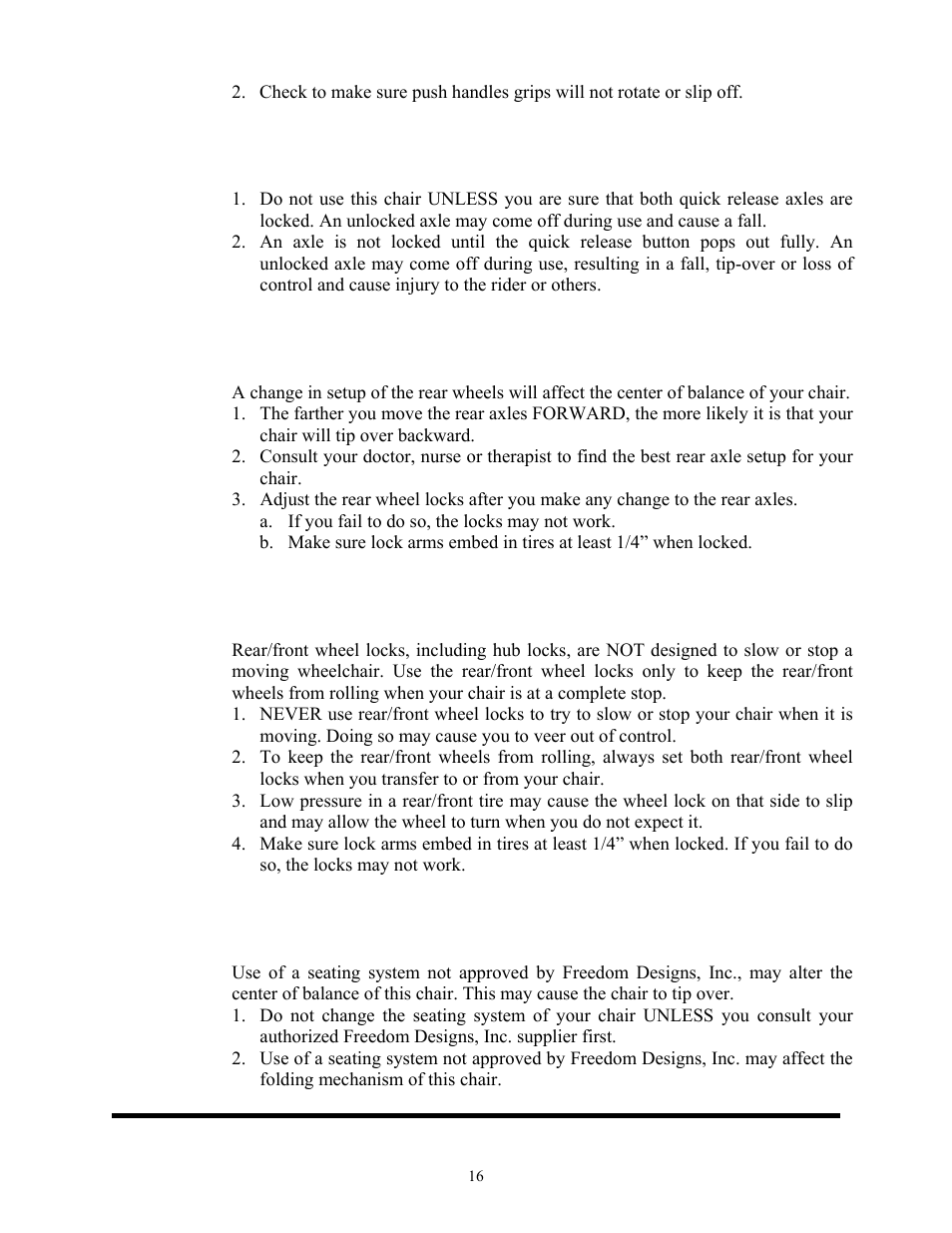 Freedom designs, inc | Freedom Designs Freedom SP3 User Manual | Page 18 / 48