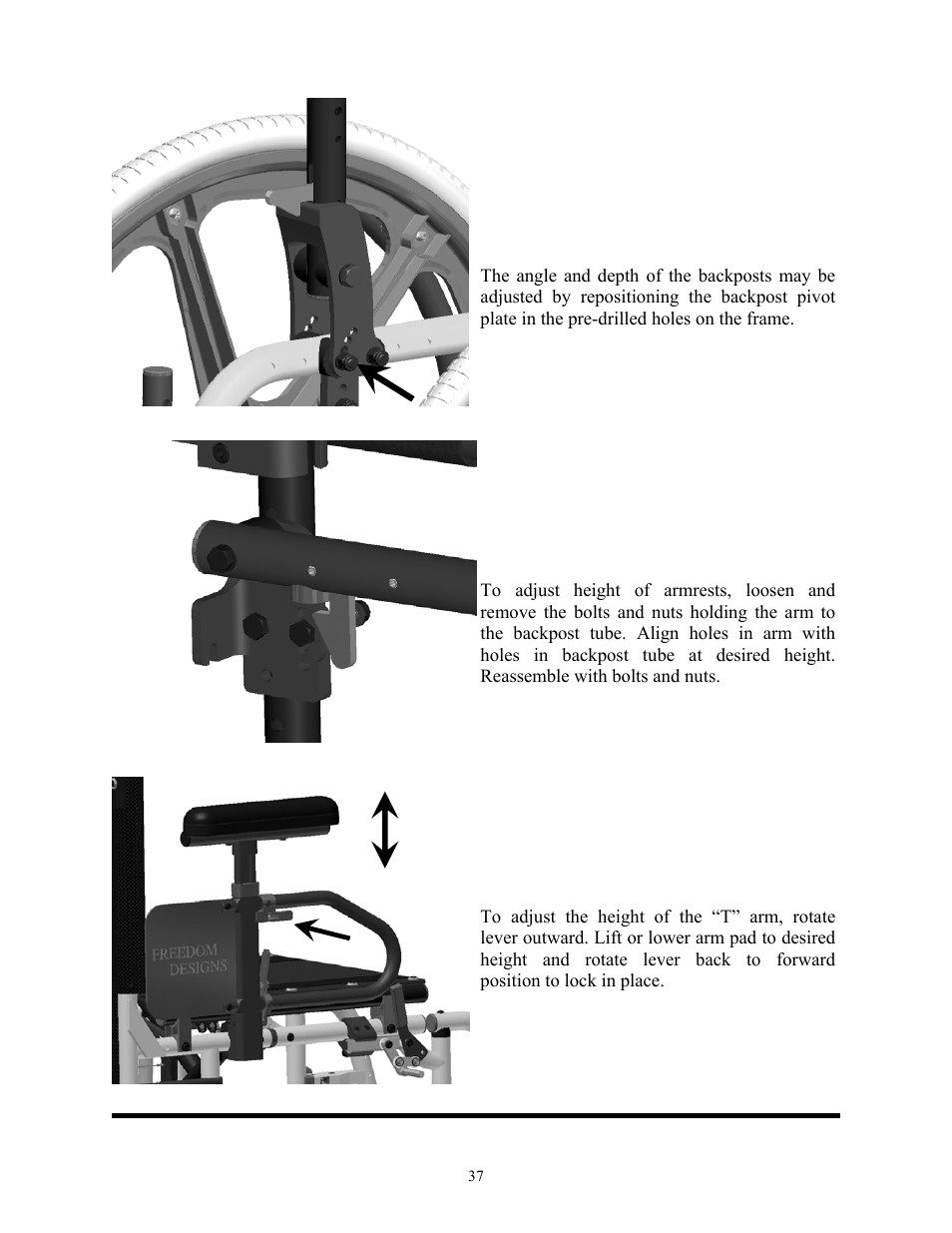 Sp3 adjustments | Freedom Designs Freedom SP3 User Manual | Page 39 / 48