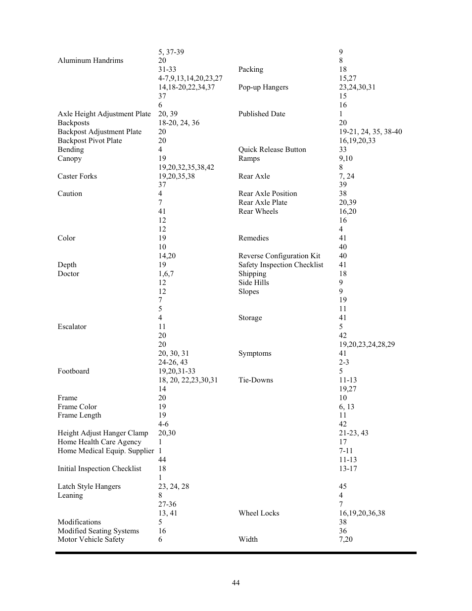 Index, Freedom designs, inc | Freedom Designs Freedom SP3 User Manual | Page 46 / 48