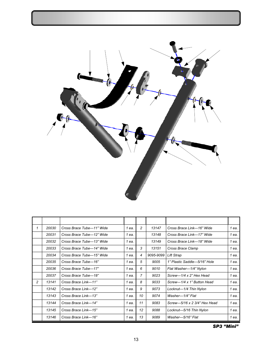 Cross braces | Freedom Designs Freedom SP3 Mini User Manual | Page 15 / 40