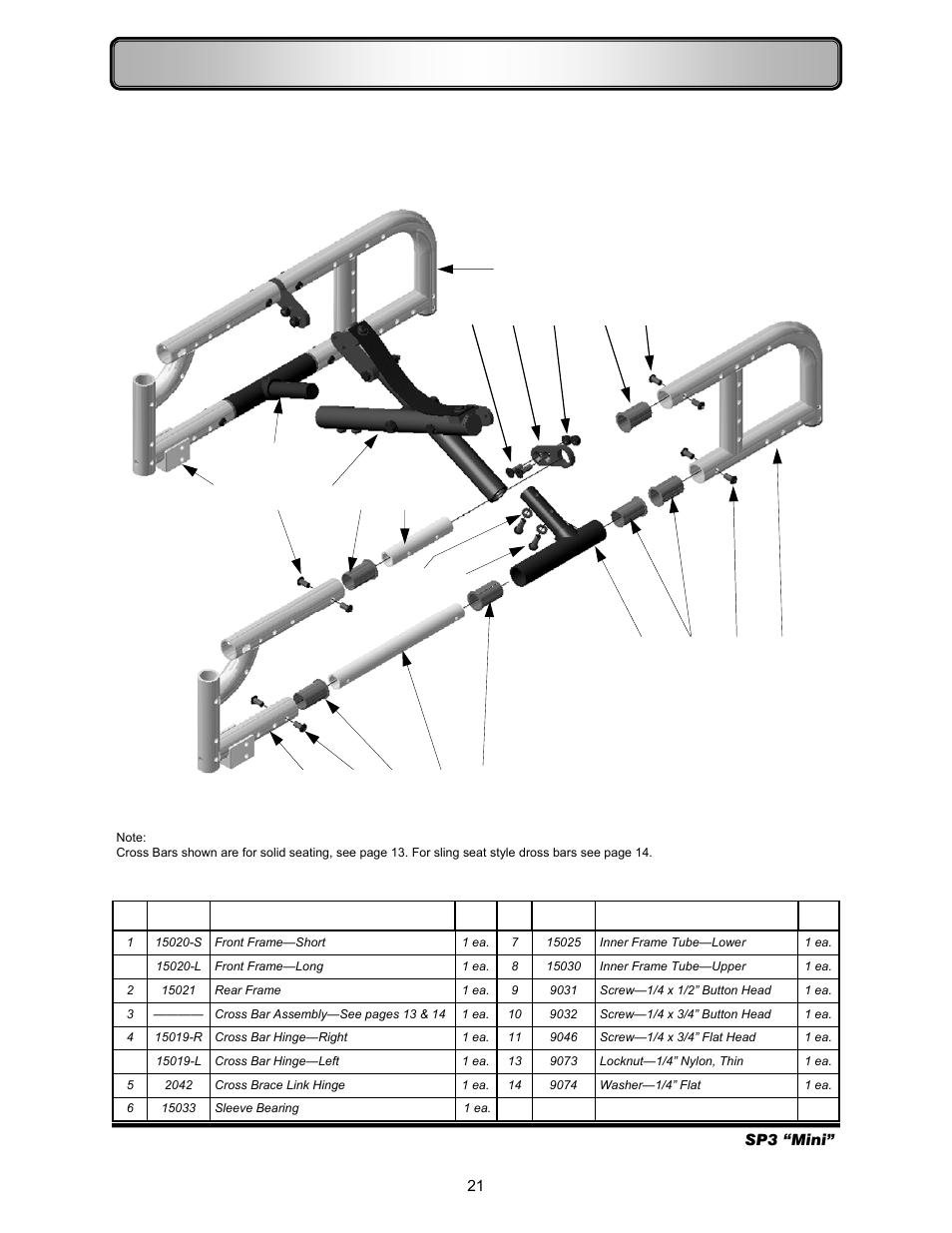 Frames—folding | Freedom Designs Freedom SP3 Mini User Manual | Page 23 / 40