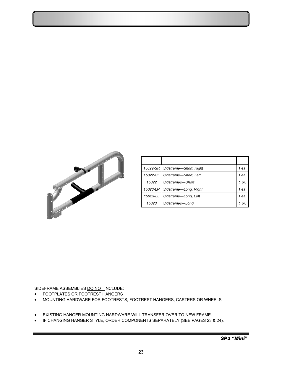 Frames | Freedom Designs Freedom SP3 Mini User Manual | Page 25 / 40