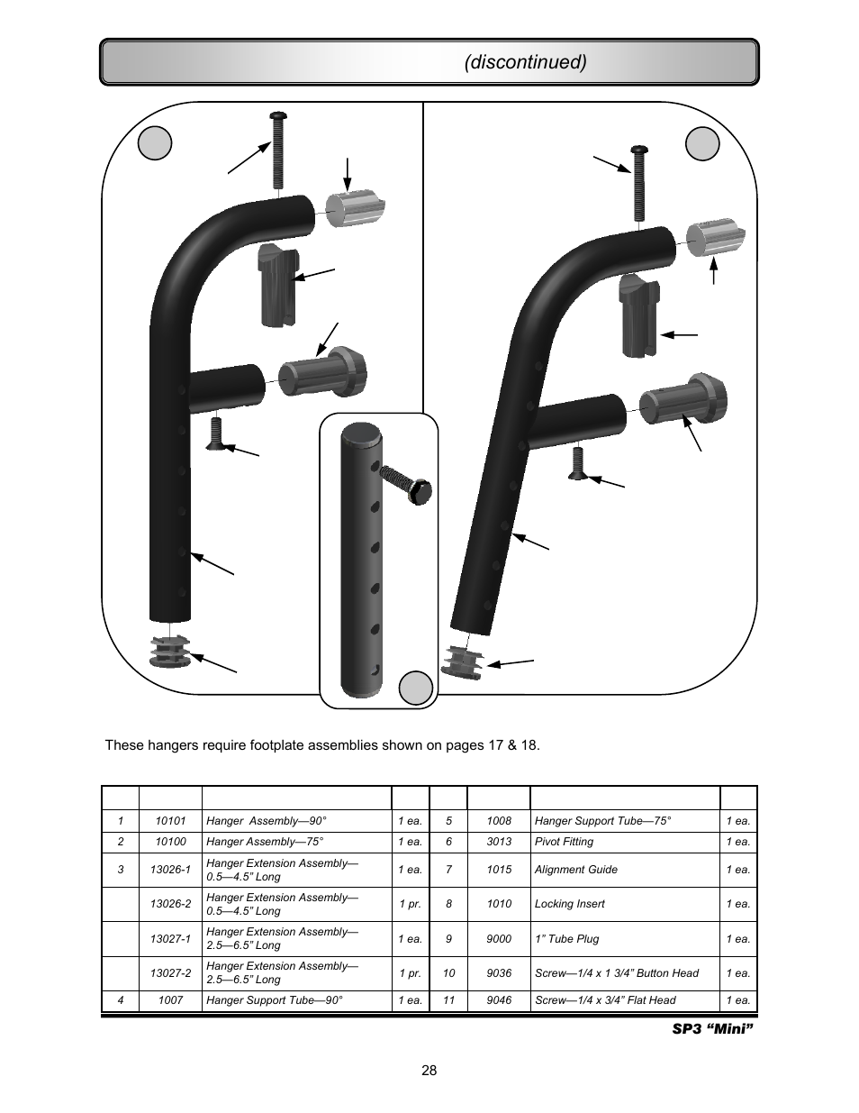 Hangers—pop up (discontinued) | Freedom Designs Freedom SP3 Mini User Manual | Page 30 / 40