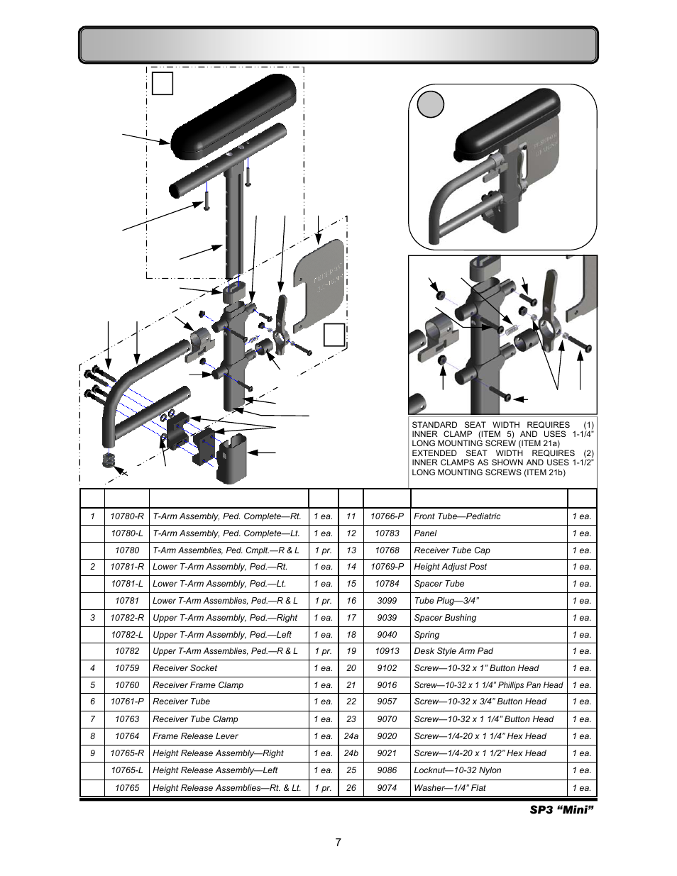 Armrest—adjustable height | Freedom Designs Freedom SP3 Mini User Manual | Page 9 / 40