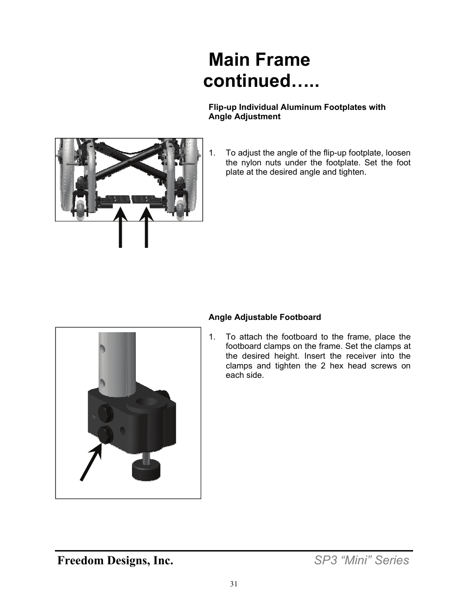 Main frame continued | Freedom Designs Freedom SP3 Mini User Manual | Page 33 / 48